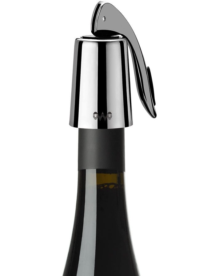 OWO سدادة زجاجة نبيذ من الفولاذ المقاوم للصدأ من OWO، حافظة نبيذ قابلة لإعادة الاستخدام مع ختم سيليكون، مانع تسرب زجاجي مزخرف، يحافظ على نضارة النبيذ (أسود معدني، عبوة واحدة) - Image 1