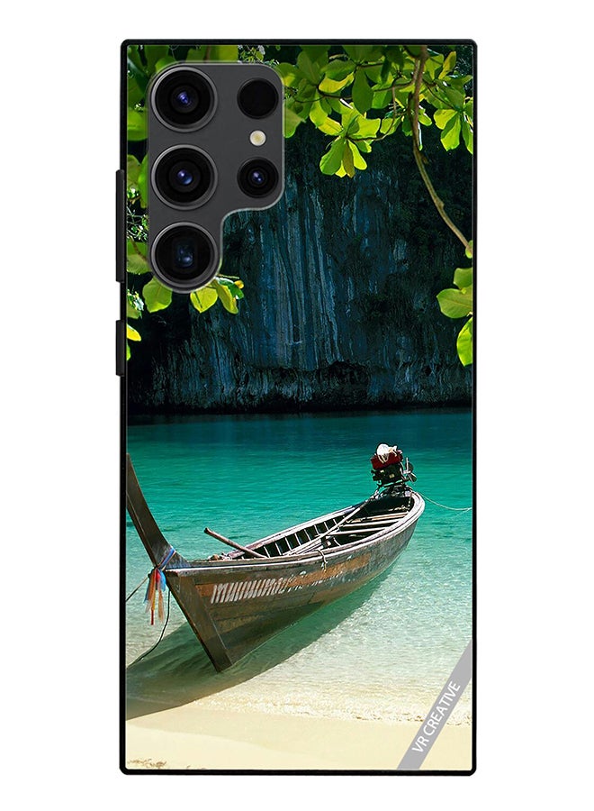 VR CREATIVE Protective Case Cover For Samsung Galaxy S24 Ultra Boat Lake Design  Multicolour - Image 1