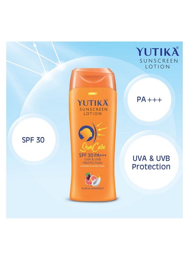 Yutika لوشن واقي من الشمس SPF 30 PA+++ مع حماية UVA و UVB واقي شمس للنساء والرجال كريم شمس لجميع أنواع البشرة 300 مل (عبوة من 1) - Image 3