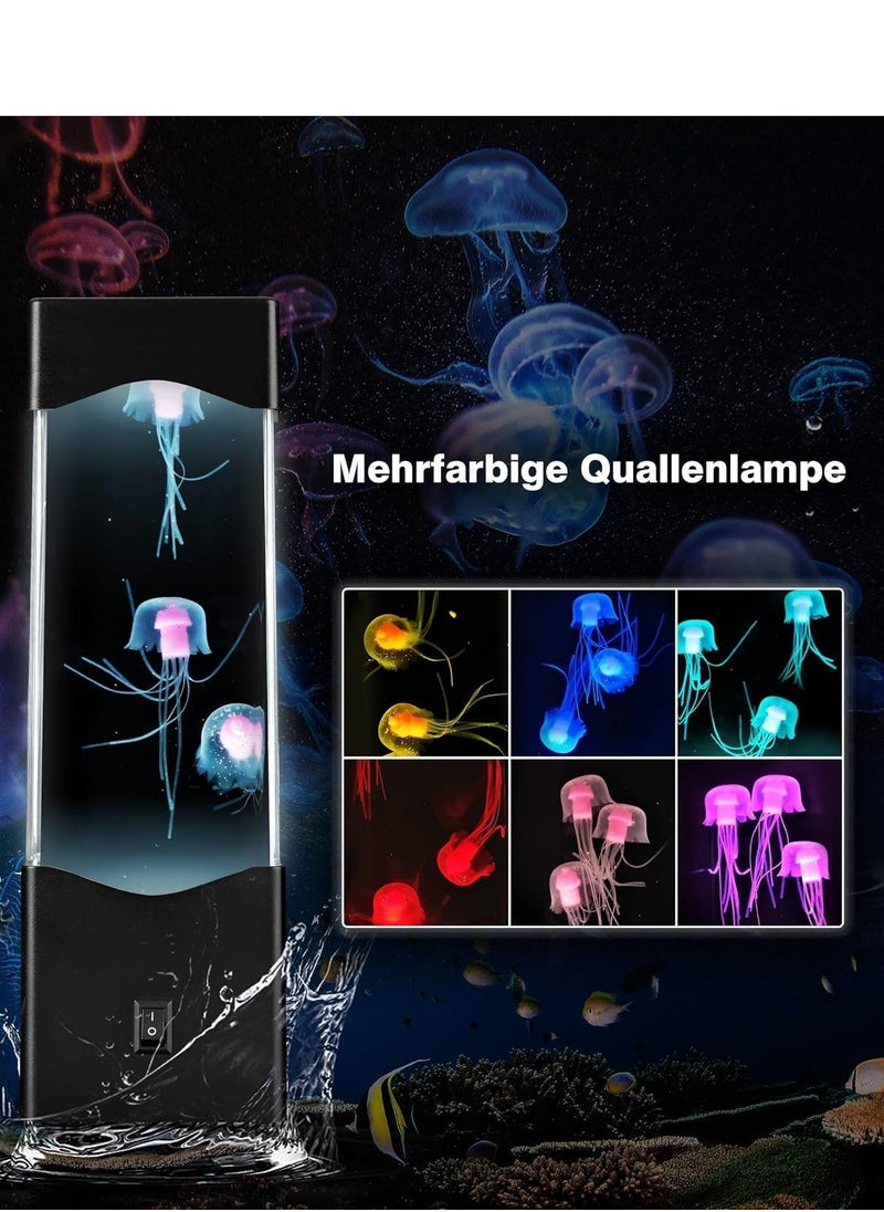 Plan A Aquarium Night Light with 3 Jellyfish Fish Fish Tank Night Light USB or Battery Operated with 7 Colors Auto Change, Perfect for Bedroom Office Decor, Quiet and Comfortable Atmosphere for Kids Adults  - Image 2