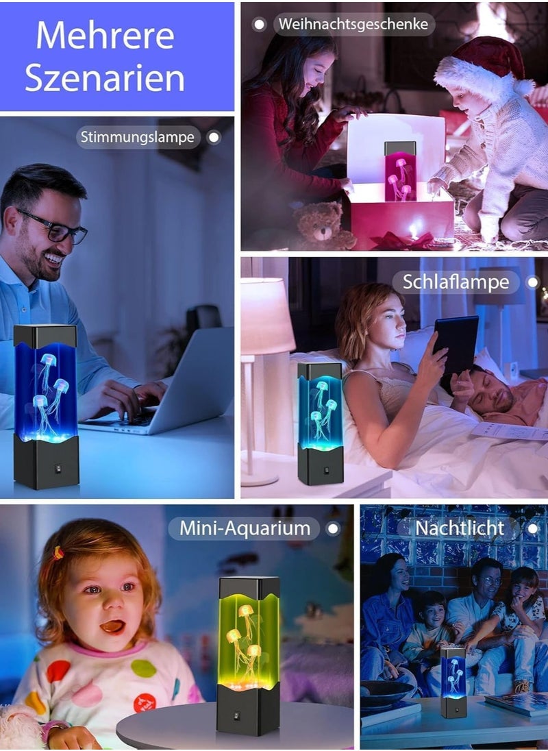 Plan A Aquarium Night Light with 3 Jellyfish Fish Fish Tank Night Light USB or Battery Operated with 7 Colors Auto Change, Perfect for Bedroom Office Decor, Quiet and Comfortable Atmosphere for Kids Adults  - Image 3