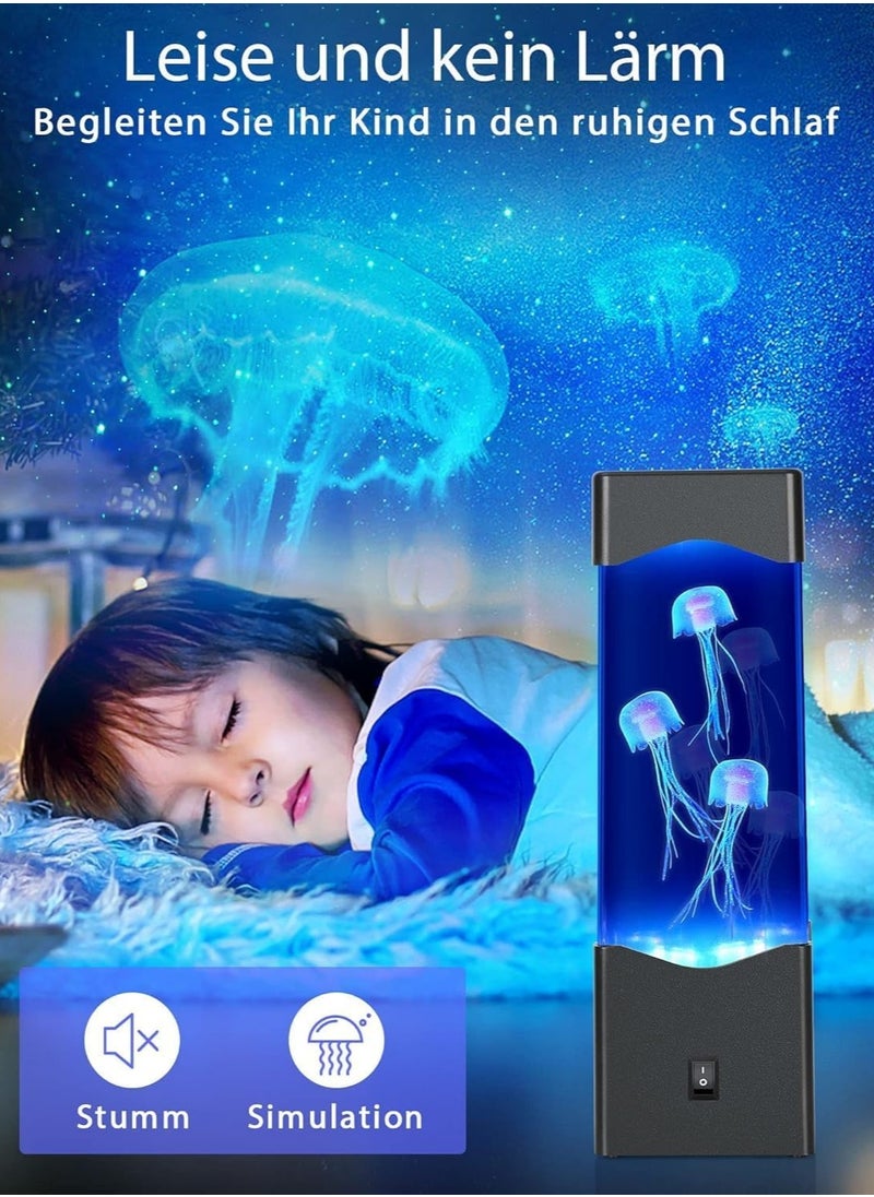 Plan A Aquarium Night Light with 3 Jellyfish Fish Fish Tank Night Light USB or Battery Operated with 7 Colors Auto Change, Perfect for Bedroom Office Decor, Quiet and Comfortable Atmosphere for Kids Adults  - Image 4