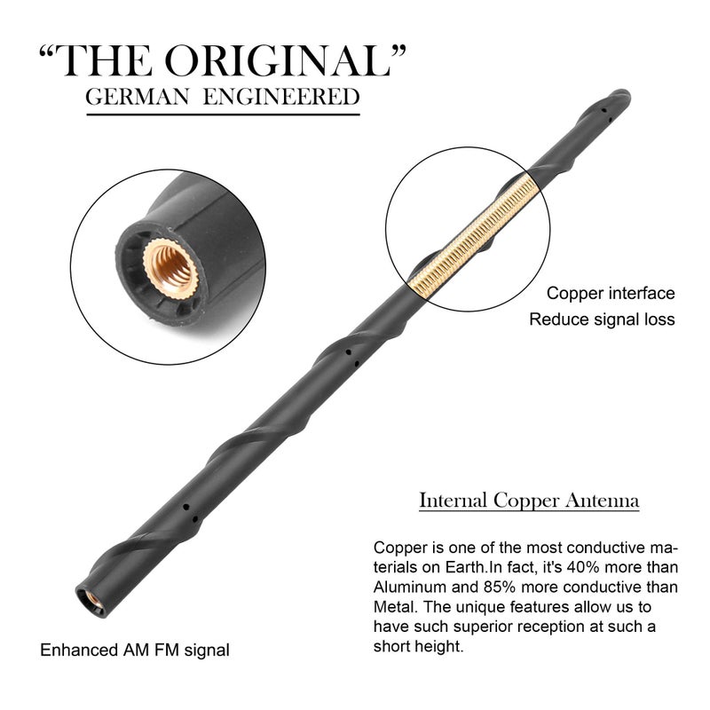 KSaAuto 13 Inch Antenna for Jeep Wrangler Accessories JK JL Unlimited Gladiator Accessories JT, Short Antenna Replacement Jeep JKU JLU Sahara Rubicon Sport Willys 4xe Mojave High Altitude - Image 5