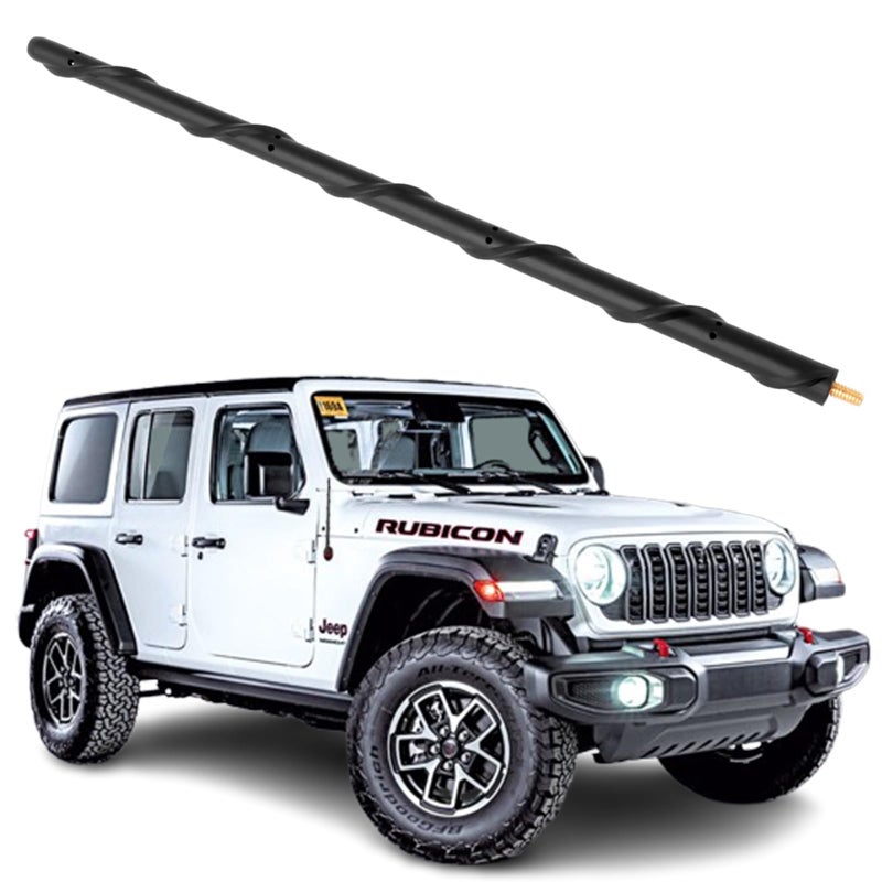 KSaAuto 13 Inch Antenna for Jeep Wrangler Accessories JK JL Unlimited Gladiator Accessories JT, Short Antenna Replacement Jeep JKU JLU Sahara Rubicon Sport Willys 4xe Mojave High Altitude - Image 1