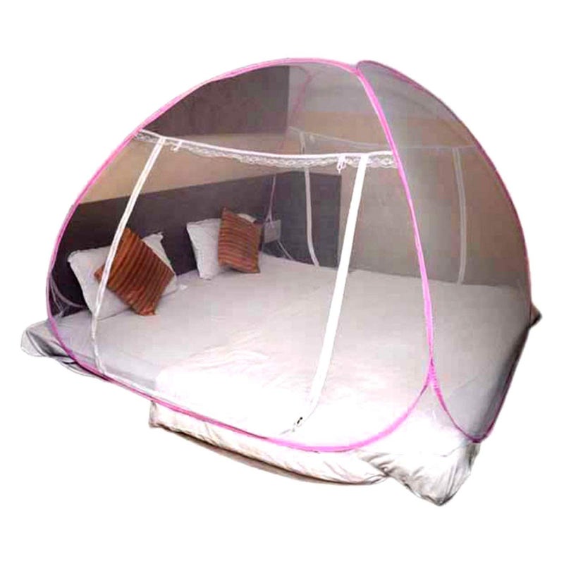 Ans Mosquito net King Size Bed Pink 200x200x140cm King Size Heavy Quality Double Bed - Image 2
