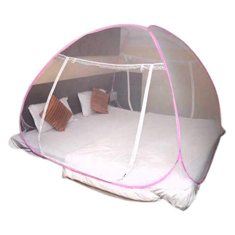 Ans Mosquito net King Size Bed Pink 200x200x140cm King Size Heavy Quality Double Bed - Image 1
