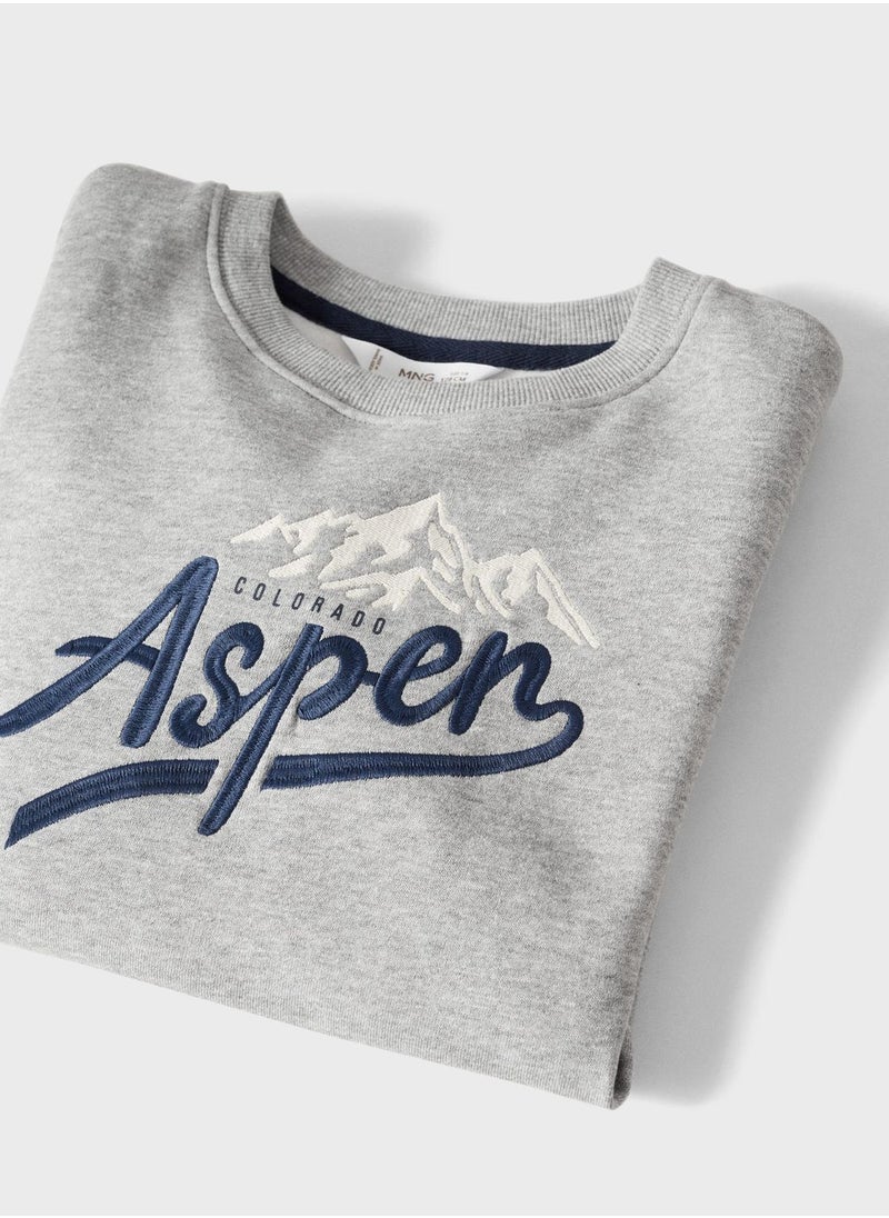 MANGO - Kids Embroidered Sweatshirt - Image 1