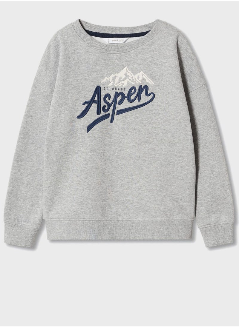 MANGO - Kids Embroidered Sweatshirt - Image 1