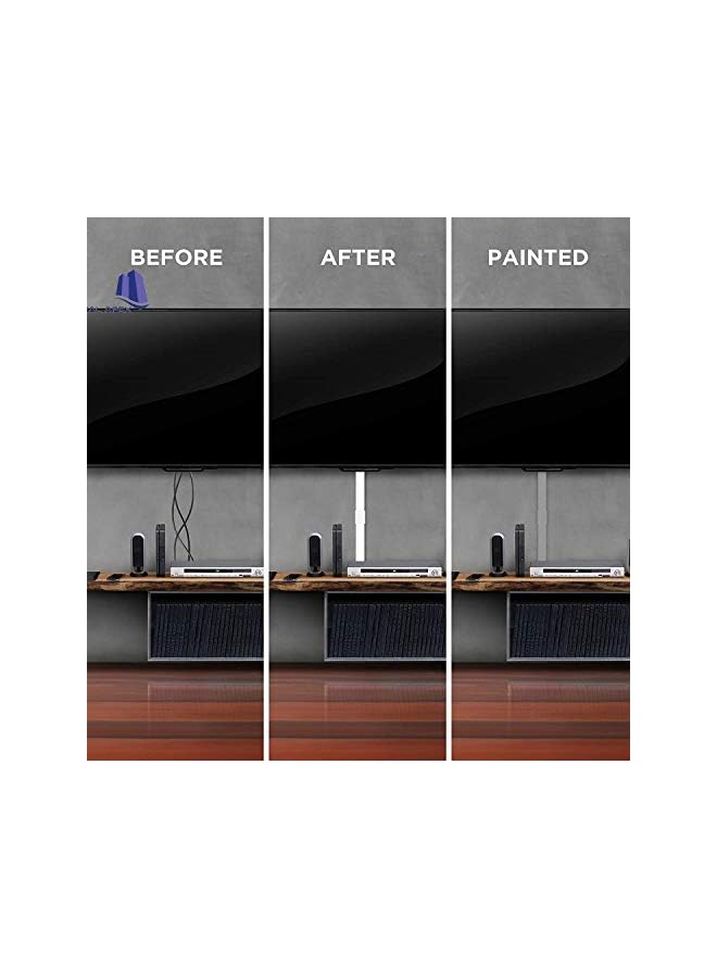 Royal Apex 90cm Square Cable Box Self Adhesive PVC Trunking White Wall Cord Cover Cable Concealer On-Wall Wire Cover Paintable Cable Management Raceway to Hide Wires - Pack of 3 (3pcs - 10x10x900mm) - Image 5