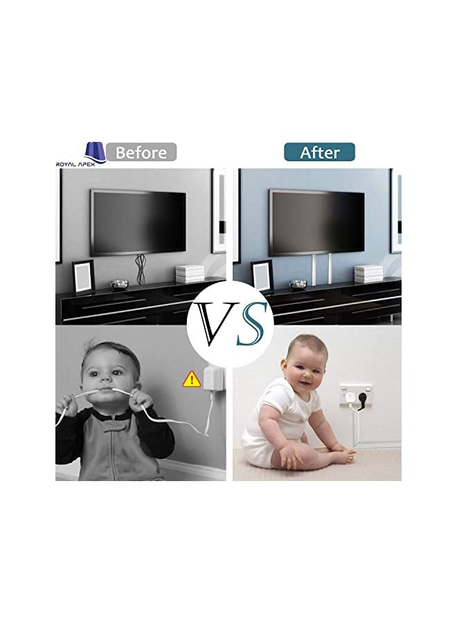 Royal Apex 90cm Square Cable Box Self Adhesive PVC Trunking White Wall Cord Cover Cable Concealer On-Wall Wire Cover Paintable Cable Management Raceway to Hide Wires - Pack of 3 (3pcs - 10x10x900mm) - Image 4