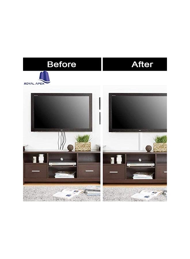 Royal Apex 90cm Square Cable Box Self Adhesive PVC Trunking White Wall Cord Cover Cable Concealer On-Wall Wire Cover Paintable Cable Management Raceway to Hide Wires - Pack of 3 (3pcs - 10x10x900mm) - Image 3