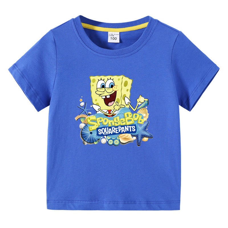 Sponge Baby New Children'S Clothing Children'S Summer Short-Sleeved T-Shirt Boys And Girls Bottoming Shirt Baby Half-Sleeved T-Shirt Children'S Top - Image 4