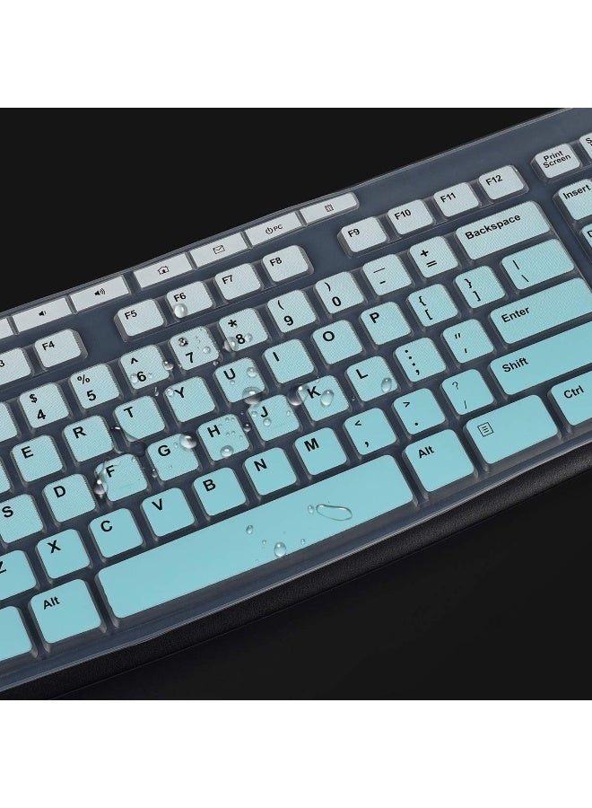 غطاء لوحة المفاتيح السيليكون رقيقة للغاية ، مناسبة لـ Logitech Mk270 / Mk295 / K270 / K275 / Mk260 / K200 / Mk275 / Mk370 لوحة المفاتيح اللاسلكية (النعناع المتدرج) - Image 3