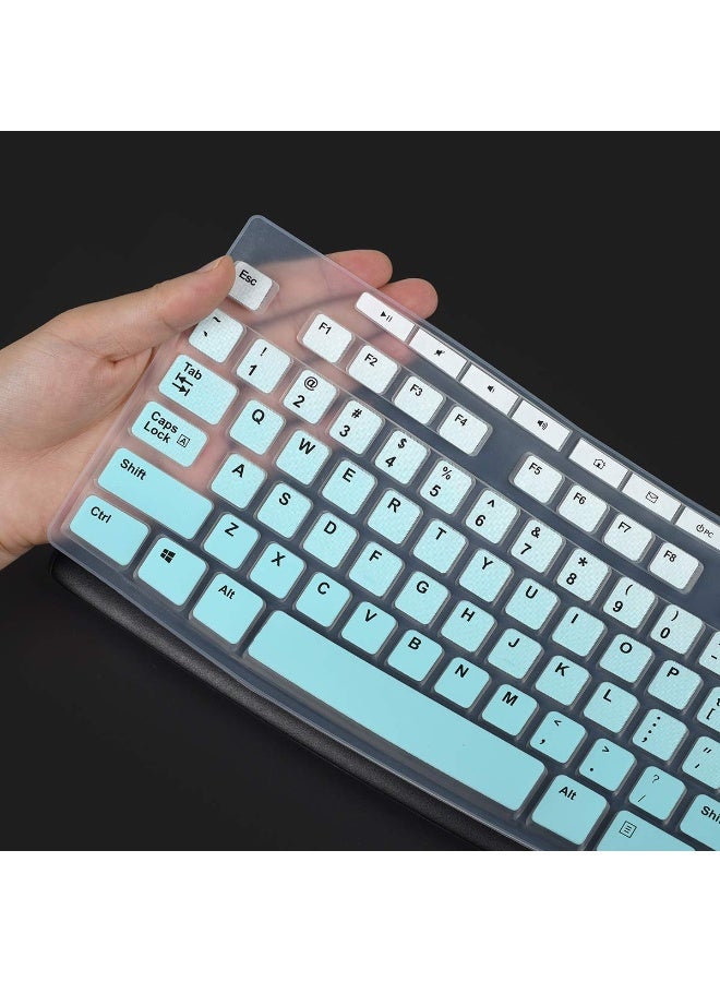 غطاء لوحة المفاتيح السيليكون رقيقة للغاية ، مناسبة لـ Logitech Mk270 / Mk295 / K270 / K275 / Mk260 / K200 / Mk275 / Mk370 لوحة المفاتيح اللاسلكية (النعناع المتدرج) - Image 2
