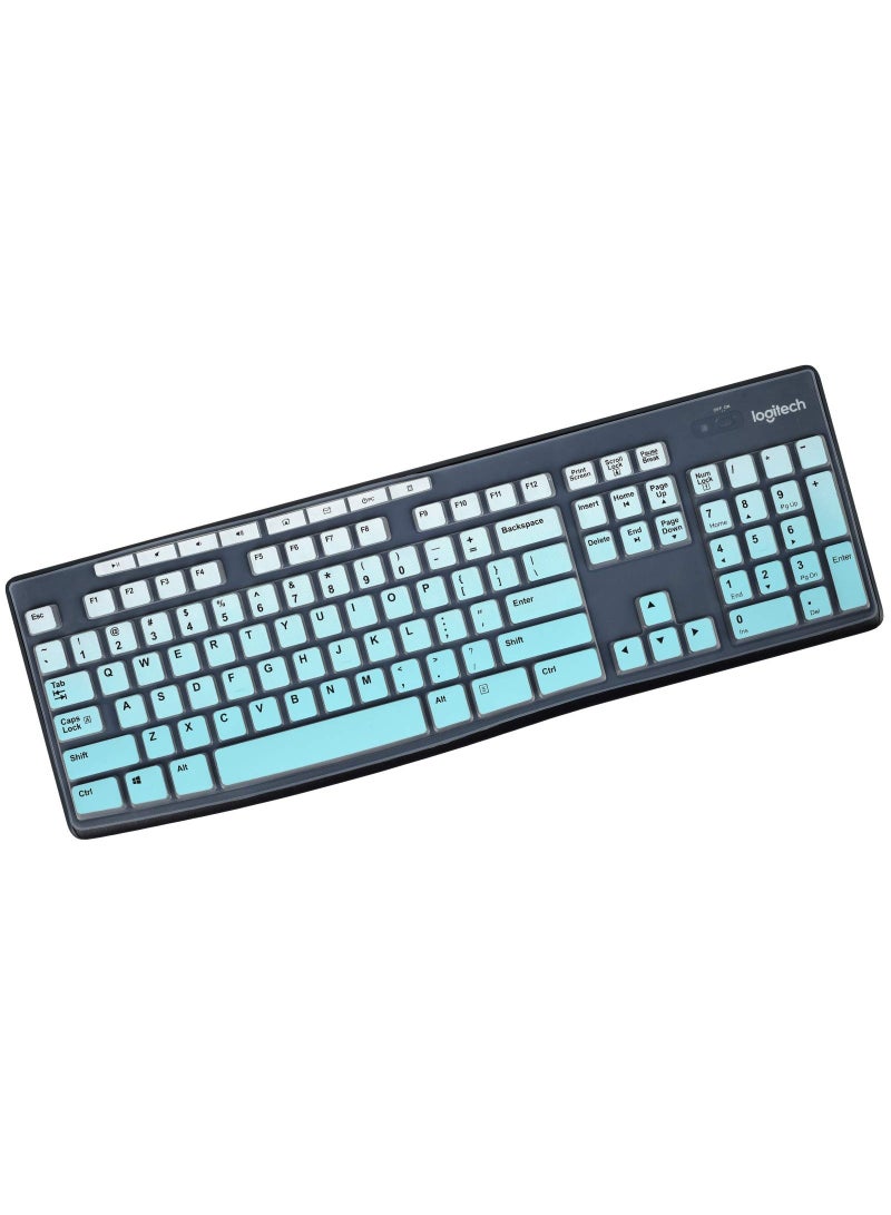 غطاء لوحة المفاتيح السيليكون رقيقة للغاية ، مناسبة لـ Logitech Mk270 / Mk295 / K270 / K275 / Mk260 / K200 / Mk275 / Mk370 لوحة المفاتيح اللاسلكية (النعناع المتدرج) - Image 1