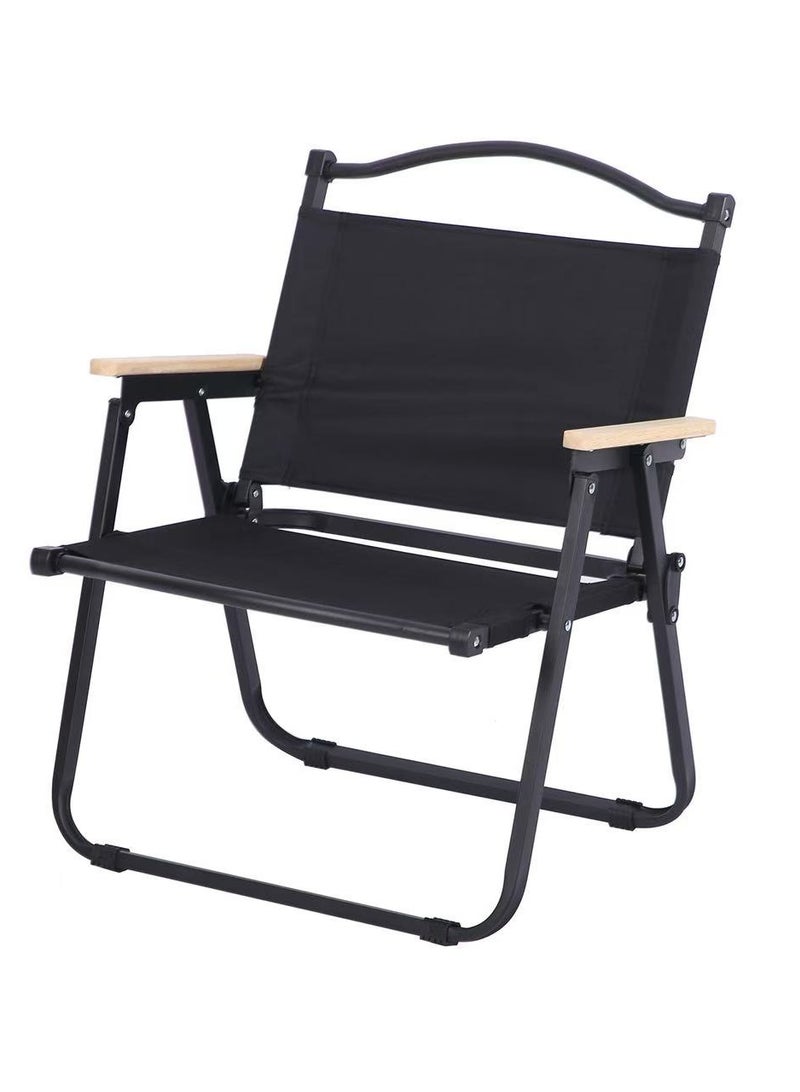 High Quality Folding Portable Camping Chair, with Handles-Black - Image 1