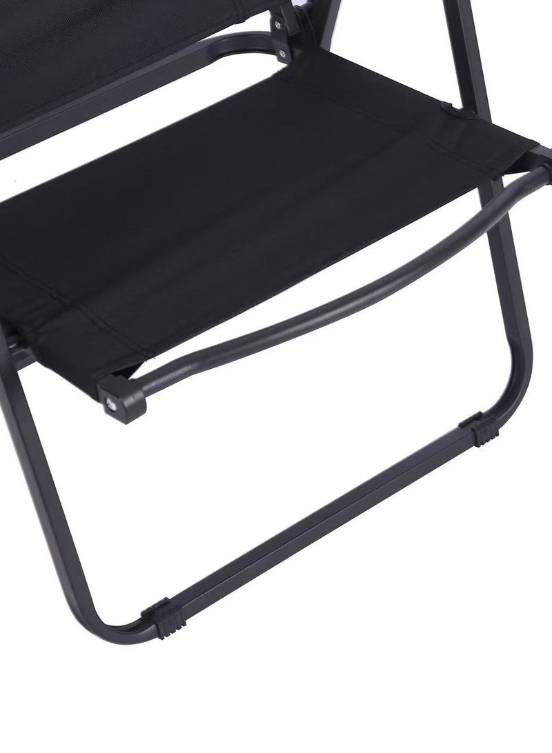 High Quality Folding Portable Camping Chair, with Handles-Black - Image 4