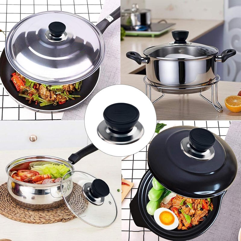 KANDARPURIA مقابض أغطية القدور، مقابض استبدال أغطية القدور العالمية، مقابض استبدال عالمية لأغطية المقالي لموقد الكروك بوت، كسرولة، قدر زجاجي، غلاية (باكلت دائري، 2) - Image 4