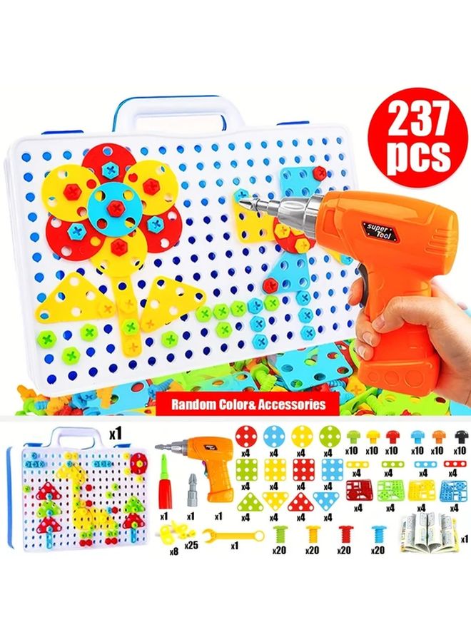 237 Pcs Kids DIY Construction Drill Toy Educational Building Kit For Fine Motor Skills - Image 1