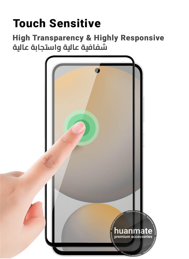 huanmate - Samsung Galaxy S24 FE Screen Protector – Premium Edge to Edge Tempered Glass, High Transparency, Delicate Touch, Anti-Explosion, Smooth Arc Edges, Easy Installation - Image 1