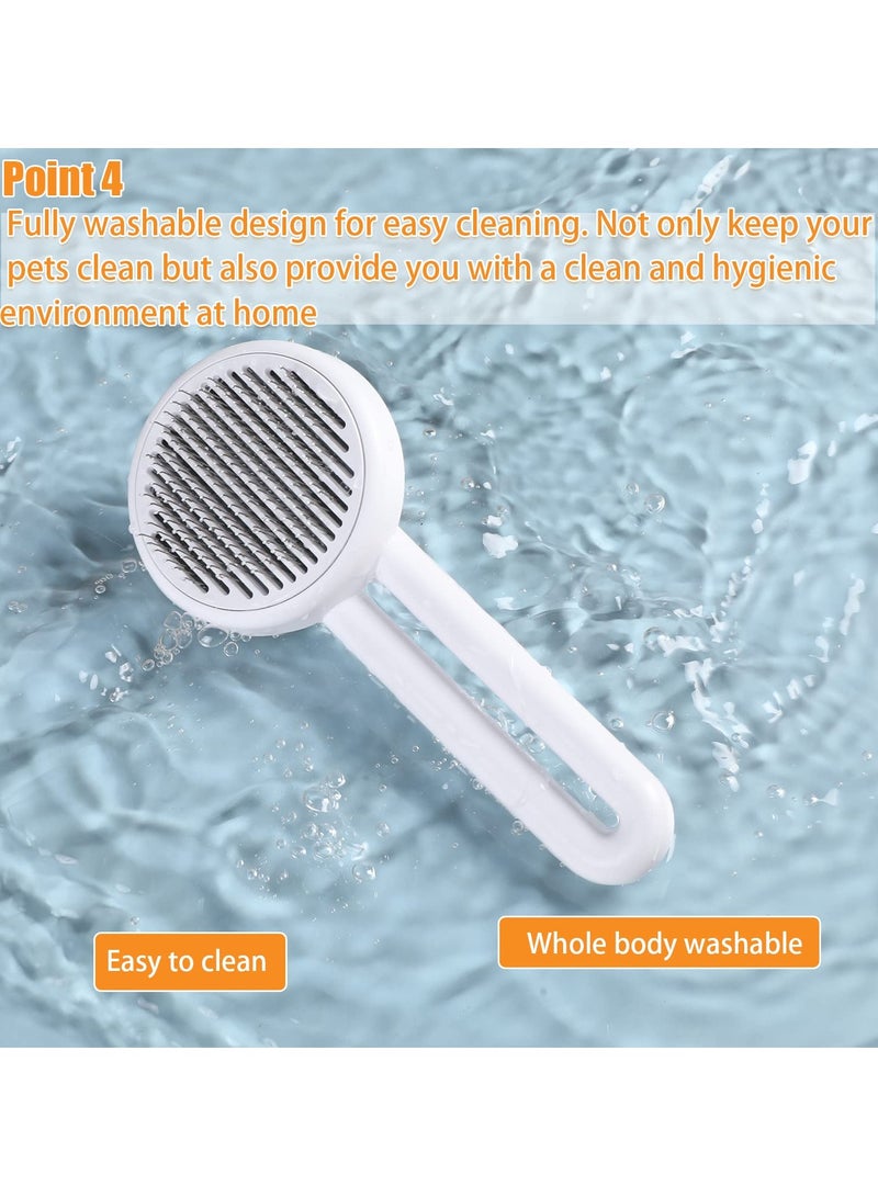 Excefore Self Cleaning Cat Brush for Indoor Cats  Dogs Cat Grooming Supplies for Short and Long Haired Cats Removes Loose Undercoat and Tangled Hair - Image 4
