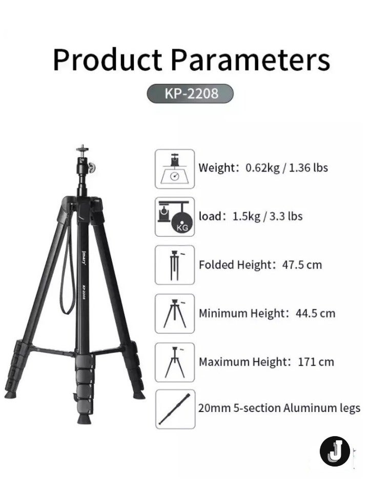 JAJEEK Upgraded Multifunctional Tripod for Mobiles, Ring Lights & Cameras – Perfect for Vlogging, Photography, and Live Streaming, Adjustable, Stable, and Versatile Design  - Image 4