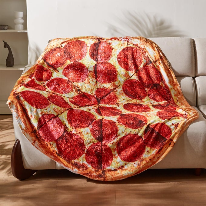 PEPPERONI PIZZA PARTY BLANKET FUNNY PIZZA GIFT HALLOWEEN THROW BLANKET QUIRK GIFTS FOR ADULTS FOOD WRAP BLANKET FOR KIDS GIRLS 59 INCH SINGLE LAYER