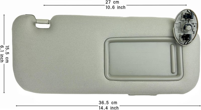 QASULER Beige Sun Visor for Toyota Corolla (2009-2013) - Image 2