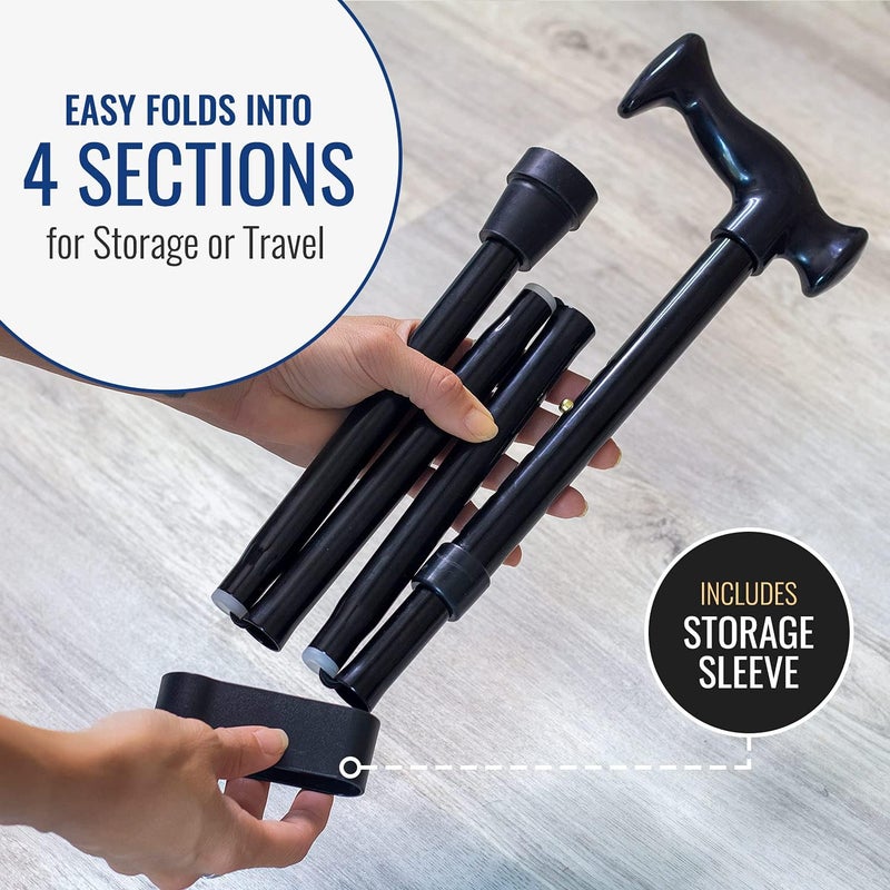 DMI Adjustable Folding Cane with Ergonomic Handle Lightweight Sturdy and Support up to 250 pounds Great for Travel Walking Stick Bronze - Image 4