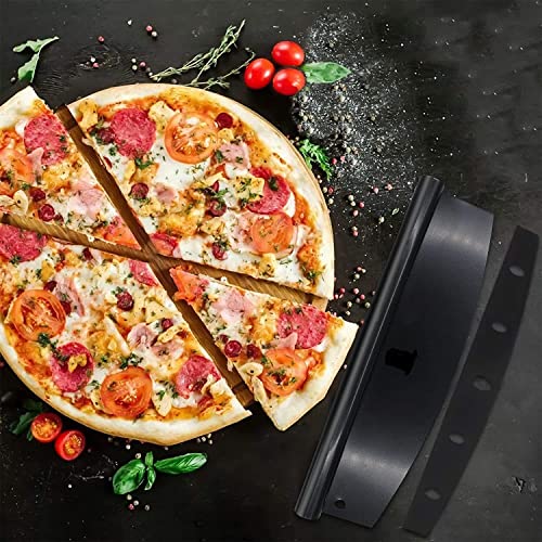 NILKANTH 14 Inch Pizza Cutter Rocker Knife | Sharp Stainless Steel Blade with Protective Cover | Professional Multipurpose Food Chopper for Pizza, Pie, Vegetables & Cakes | Dishwasher Safe - Image 5