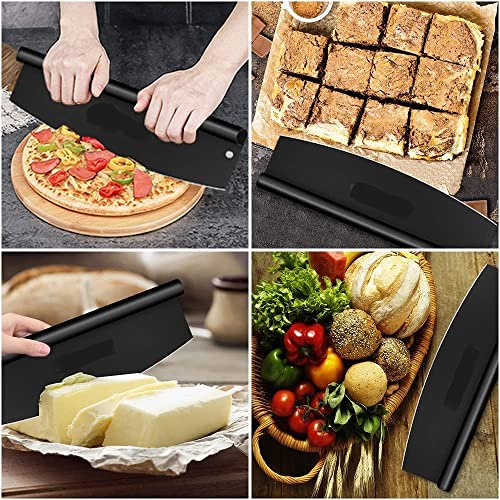 NILKANTH 14 Inch Pizza Cutter Rocker Knife | Sharp Stainless Steel Blade with Protective Cover | Professional Multipurpose Food Chopper for Pizza, Pie, Vegetables & Cakes | Dishwasher Safe - Image 3