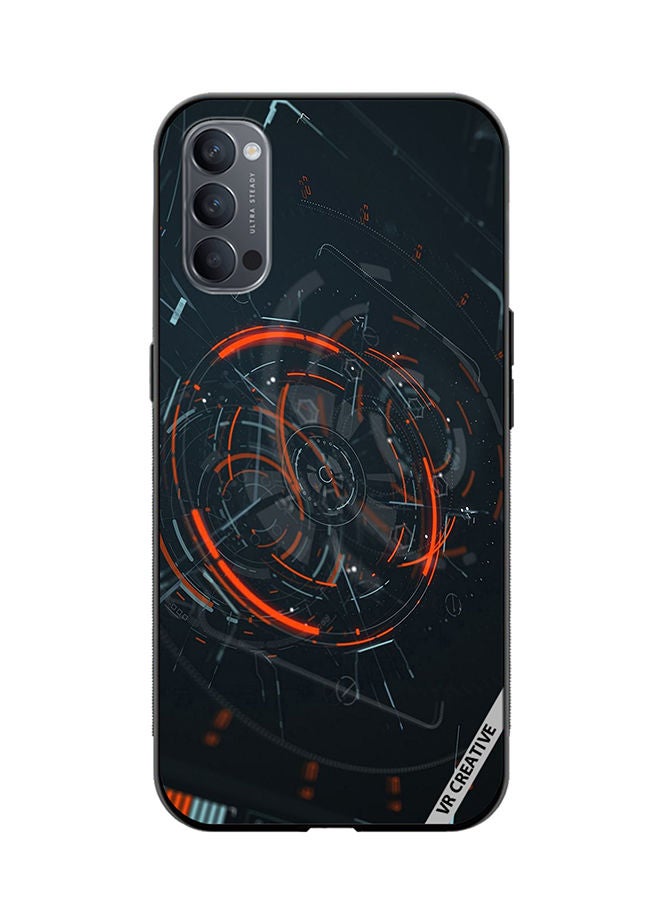 VR CREATIVE غطاء حماية لهاتف أوبو رينو 4 برو 5G بتصميم تقني متعدد الألوان - Image 1