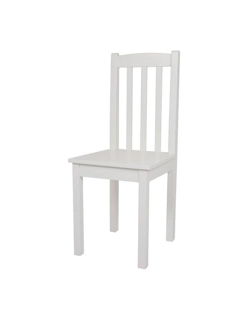 Homesmiths Wooden Nelson Desk Chair, White H92 x W39 x D40cm - Image 1