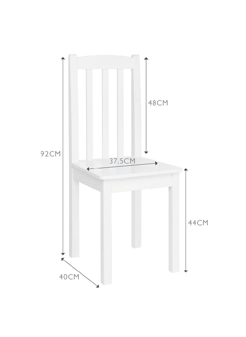 Homesmiths Wooden Nelson Desk Chair, White H92 x W39 x D40cm - Image 2
