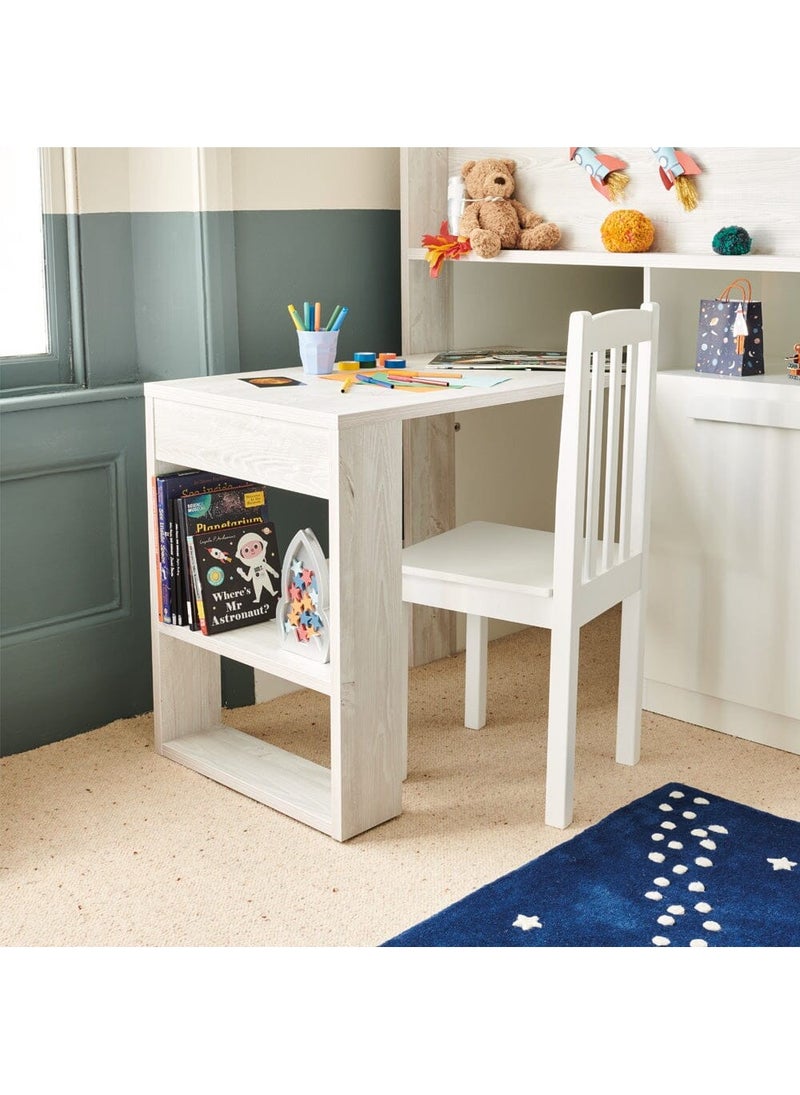 Homesmiths Wooden Nelson Desk Chair, White H92 x W39 x D40cm - Image 4