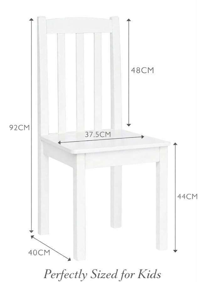 Homesmiths White Kids Desk Chair 5 yrs+, 40 D x 37.5 W x 92 H cm, Seat Height 44 cm, Sturdy Wooden Study Chair for Children, Bedroom, Study Room & Classroom, Max 70 kg - Image 2