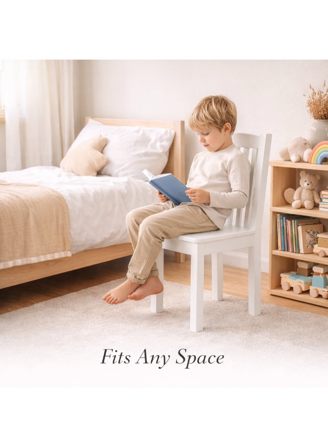 Homesmiths White Kids Desk Chair 5 yrs+, 40 D x 37.5 W x 92 H cm, Seat Height 44 cm, Sturdy Wooden Study Chair for Children, Bedroom, Study Room & Classroom, Max 70 kg - Image 4