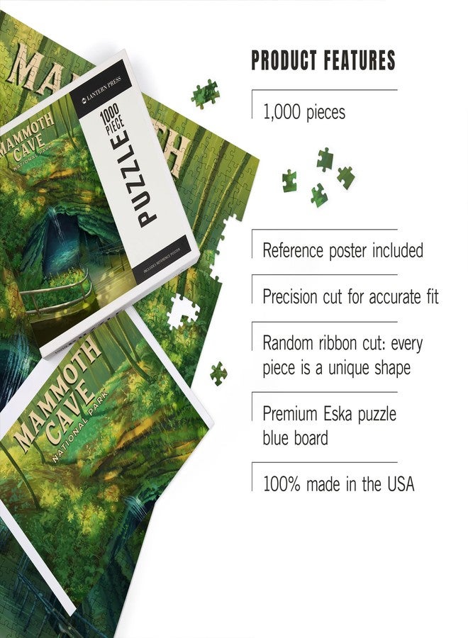 Lantern Press "Lantern Press Mammoth Cave National Park, Oil Painting, 1000 Piece Jigsaw Puzzle for Adults, Made in USA with Reference Poster" - Image 3