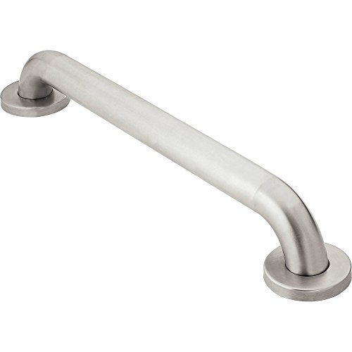 Moen R8912P Bathroom Safety 12-Inch Stainless Steel Bathroom Grab Bar with Concealed Screws, Stainless - Image 1