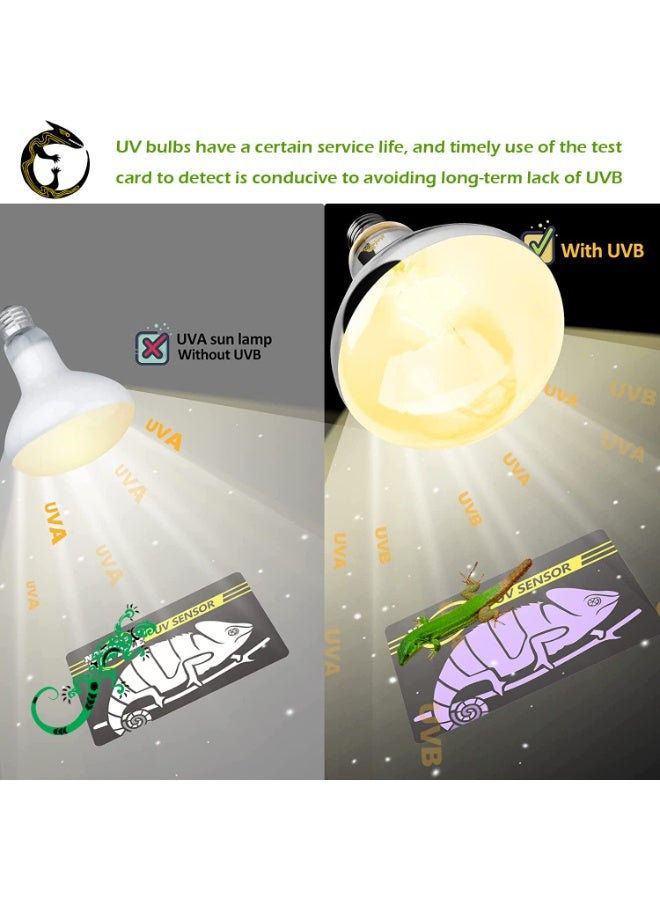 سانموجيد 3 قطع مستشعر اختبار سريع للأشعة فوق البنفسجية فوق البنفسجية سريع الاختبار، جهاز اختبار تسخين مصباح تسخين مصباح الأشعة فوق البنفسجية للزواحف، مؤشر بطاقة الأشعة فوق البنفسجية فوق البنفسجية سريع الاختبار، يعاد استخدامه 500 مرة - Image 3