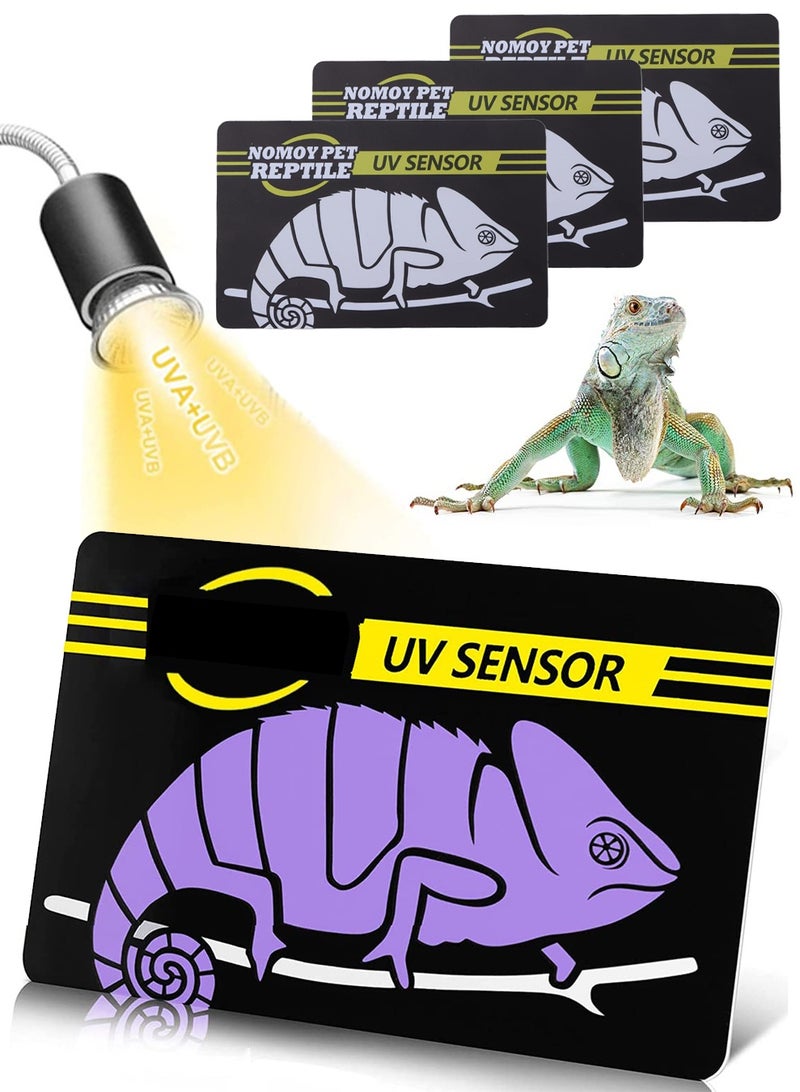 سانموجيد 3 قطع مستشعر اختبار سريع للأشعة فوق البنفسجية فوق البنفسجية سريع الاختبار، جهاز اختبار تسخين مصباح تسخين مصباح الأشعة فوق البنفسجية للزواحف، مؤشر بطاقة الأشعة فوق البنفسجية فوق البنفسجية سريع الاختبار، يعاد استخدامه 500 مرة - Image 1