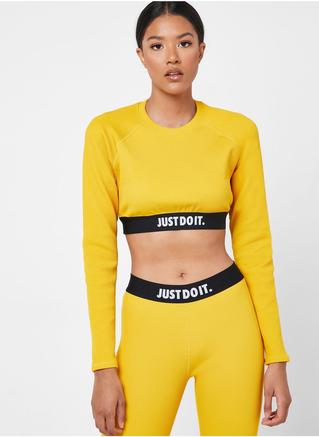 Yellow nike deals crop top