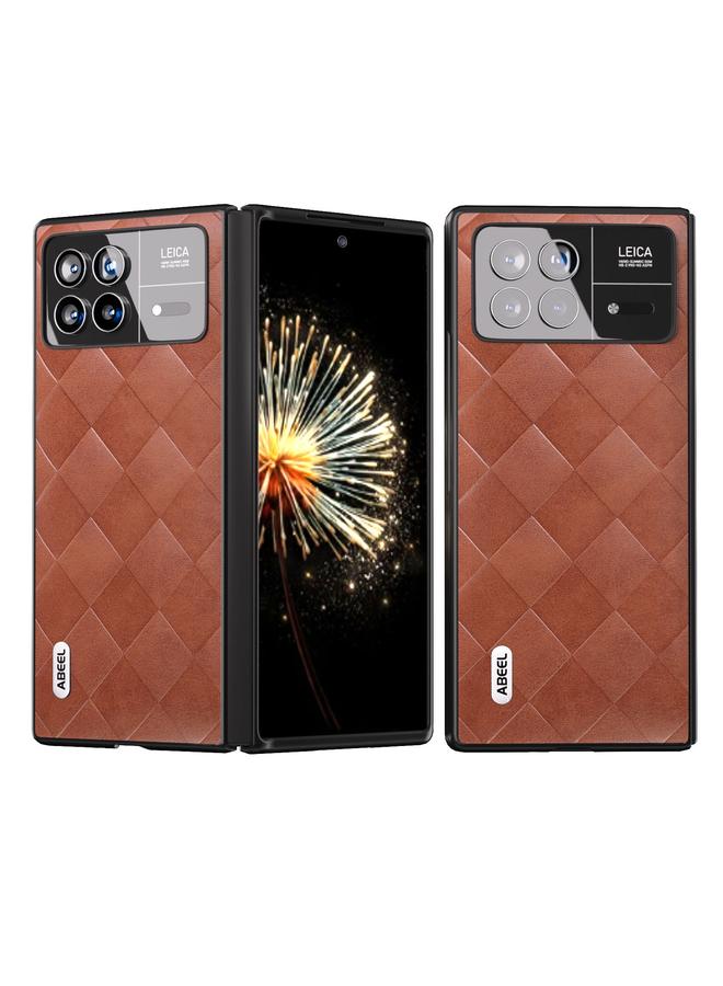 Case For Xiaomi Mix Fold 3 ABEEL Weave Plaid PU Phone Case