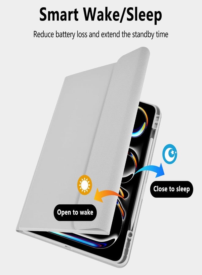amzcase جراب aMZCaSE لجهاز iPad Pro مقاس 13 بوصة مع لوحة مفاتيح (M5/M4) 2025/2024، مزود بلوحة مفاتيح لجهاز iPad Pro مقاس 13 بوصة مع غطاء نحيف قابل للفصل مغناطيسيًا، وخاصية التشغيل/الإيقاف الذكي، وحامل قلم، رمادي - Image 5