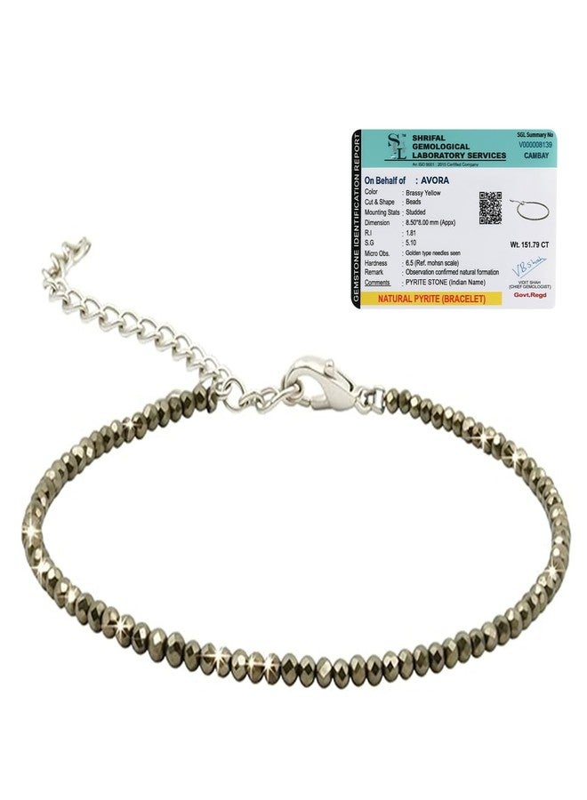 AVORA Raw Pyrite Anklet for Women | Natural Stone Jewellery for Wealth, Luck & Protection | Certified Crystal | Spiritual Healing Jewellery Gift for Girls & Women | Adjustable Payal Bracelet - Image 1