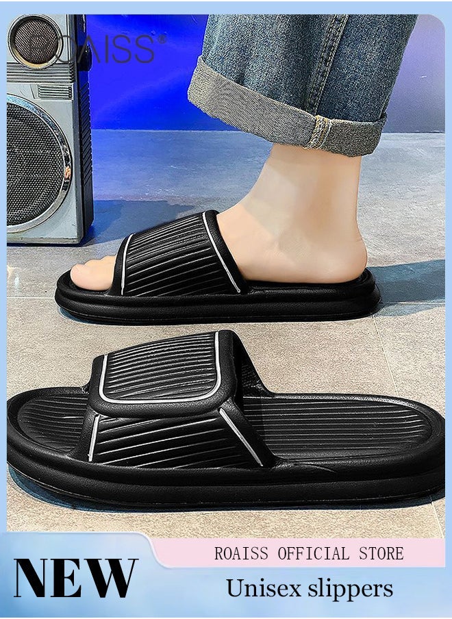roaiss Unisex Pillow Slippers, Thick Sole Bath Slippers, Summer Beach Sandals, Non-slip Quick-drying Shower Slides, Lightweight House Slippers with Anti-Slip Sole and Ergonomic Design, Perfects for Bathroom, Bedroom, Living Room, Swimming Pool and Beach  - Image 1