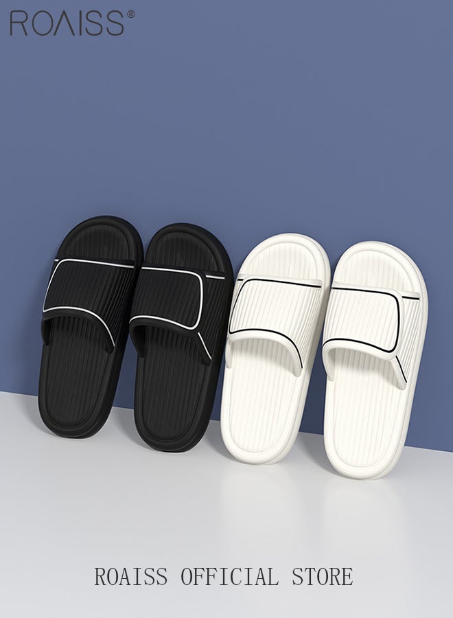 roaiss Unisex Pillow Slippers, Thick Sole Bath Slippers, Summer Beach Sandals, Non-slip Quick-drying Shower Slides, Lightweight House Slippers with Anti-Slip Sole and Ergonomic Design, Perfects for Bathroom, Bedroom, Living Room, Swimming Pool and Beach  - Image 5