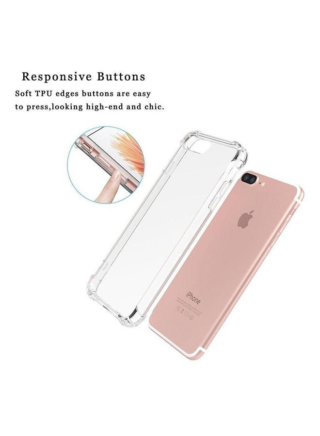 ليدين جراب شفاف لهاتف iPhone 7 Plus، جراب خلفي مرن ناعم من السيليكون، جراب مقاوم للصدمات ومضاد للخدش مع زاوية معززة ومتوافق مع iPhone 7 Plus شفاف - Image 3