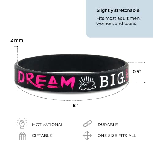 Inkstone "Dream, Believe, Inspire, Create Silicone Wristbands Inspirational Message Rubber Bracelets - Image 3