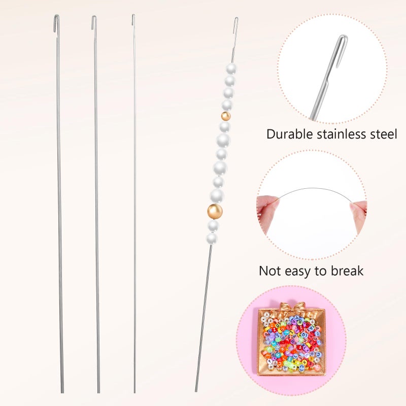 Nogeqi 4 Pcs Beading Needles for Jewelry Making,4 Thickness Styles Bead Spinner Needles,Bead Threader,Needle-Free Beading Supplies for Beaded Bracelets, Necklaces, DIY Handmade(Thin Needle) - Image 4